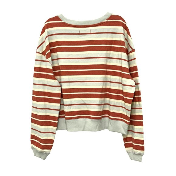 Free People Classic Striped Sweatshirt NWOT Sz Large - Picture 5 of 6